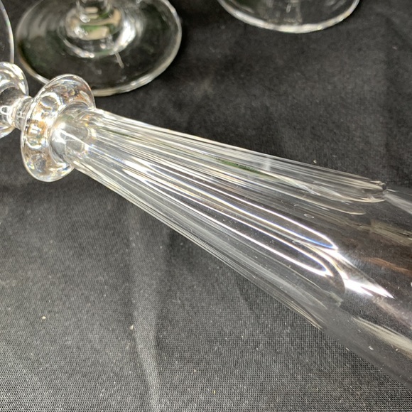 Set of 6 antique mid 19th century cut panel faceted crystal champagne glasses - Picture 12 of 12